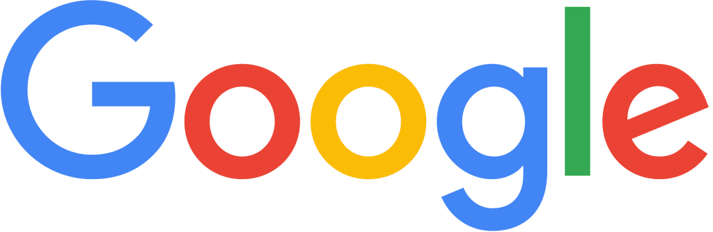 Google logo in blue, red, yellow, and green letters on a transparent background.